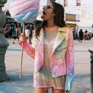 RARE! UNIF TIE DYE MOTO JACKET